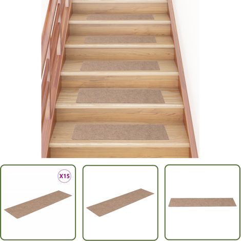 Lot de 15 Tapis d'escalier autocollants Rectangulaire Tapis de marche Marchette Escalier 76x20 cm 70581 (1/5)