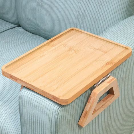 Tableau Accoudoir Canape, Bambou Pliable, Clip, Bureau, Canape, Plateau, The, Portable, Bois (1/4)