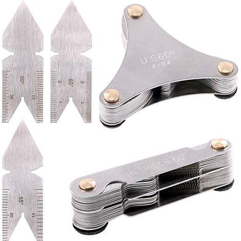 Jauge À Pas De Filetage - Ensemble De 52 Pièces En Acier Inoxydable - Pour Mesure De Filetage Extérieur - 1 Set (1/5)