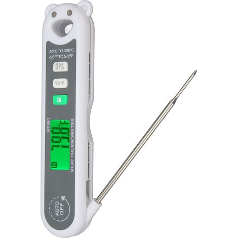Wasserdichtes, digitales, faltbares LCD-Fleischthermometer mit Sonde – ‐50℃‐300℃ (1/5)