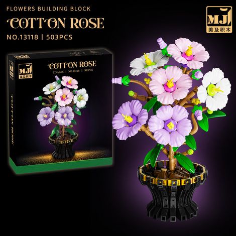Décoration de bouquet en blocs de construction, composition florale, ABS multicolore intemporel [Décoration intérieure à faire soi-même]