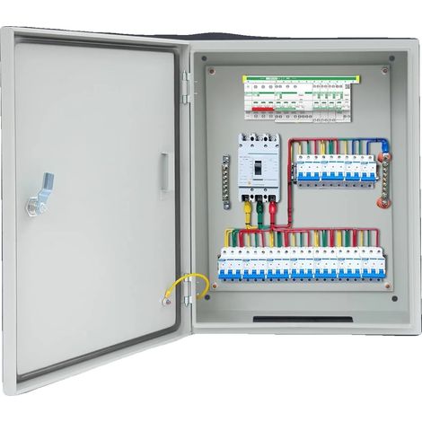 Boîte Électrique, 400x200x500mm, Acier laminé à froid, IP50-55, Utilisation Intérieure/Extérieure, Ouverture de Porte 90° (1/5)