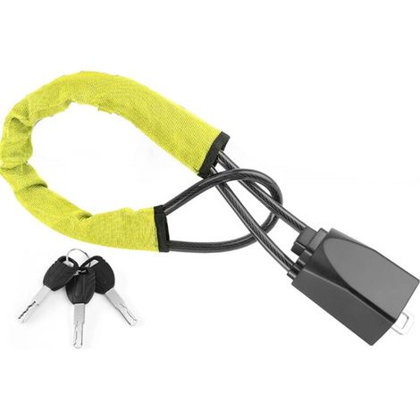 Blocco volante/blocco cintura di sicurezza con 3 chiavi, giallo, dispositivo antifurto universale per volante per la sicurezza del veicolo, compatibile con la maggior parte delle auto, LK (1/5)