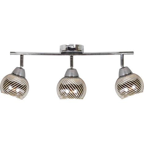 Plafonnier Candellux FORT chrome verre métal 3xE14 IP20 (1/2)