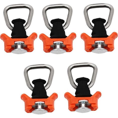 Lot de 5 anneaux de guidage fixes en acier inoxydable pour rails de camping-car (comme illustré). (1/5)