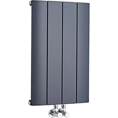 Milano Skye Anthracite Horizontal Single Panel Aluminium Radiator - 600mm x 375mm