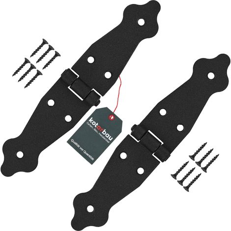 KOTARBAU® Set di 2 nastri per porta, 100 x 100 x 35 mm, in acciaio verniciato a polvere, colore nero, cerniera per finestra, porta da giardino, cerniera (1/5)