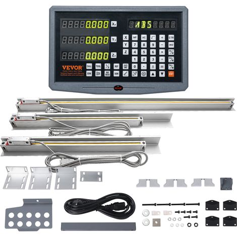 Kit Affichage numérique, 400, 450, 950 mm, échelle linéaire 3 axes DRO tige support porte-couteau plaque boîtier montre cordon d'alimentation support de montre pièce papillon vis couvercle règle (1/5)