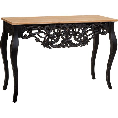 Recibidor de madera negro 111x40x77