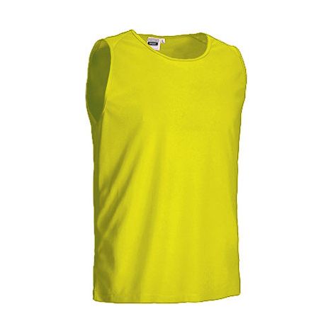 Camiseta técnica sin mangas con cuello redondo, ideal para actividades deportivas, tejido Bird-Eye 100% poliéster VALENTO SPEEDY XL Amarillo flúor