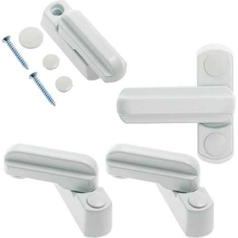 Sollbry 4Pcs De Serrure FenêTre,Limiteur Rotation FenêTre métal,Serrures SéCurité SuppléMentaires Pour Porte SuppléMentaire Brouilleur ChâSsis,Forme T,Blanc (1/5)