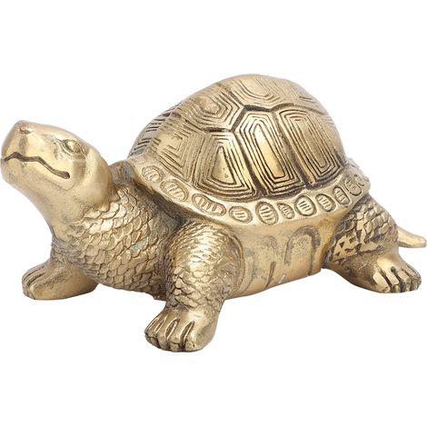 Tortue de longévité en laiton pur, faite à la main, ornement Feng Shui pour la maison, symbole de paix (1/5)