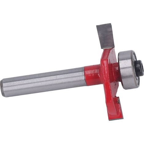 Fraise à défoncer en forme de T, en alliage de tungstène avec revêtement PTFE, pour le travail du bois, 1/4 x 3/16 (1/5)