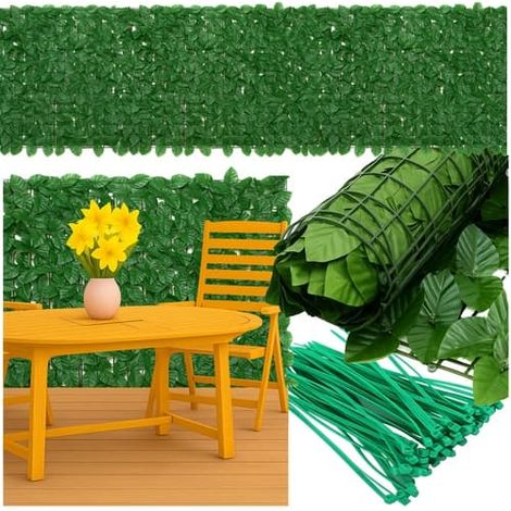Haie artificielle de lierre pour balcon - 5 x 0,5 m (1/5)