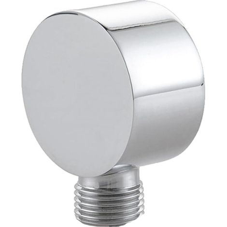 CSPARKV Coude de raccordement mural, coude de raccordement mural universel, 1/2", pour douchette et systèmes de douche, coude de raccordement mural (blanc argenté - rond) (1/5)