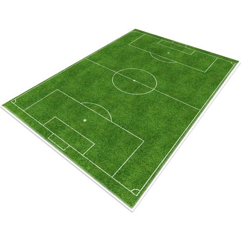 Tapis De Jeu Football - 1 Pièce - Polyester - Motif Terrain Sport - Chambre Enfant Salon - Vert 80x120cm (1/5)