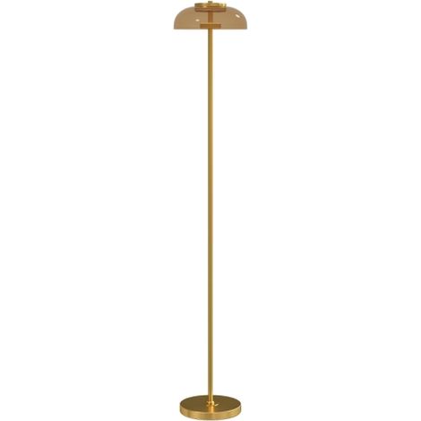 LED Stehlampe Wohnzimmer, Stehleuchte mit 3000 K warmem Licht, Fußschalter, 25 x 25 x 134 cm, Messing 
On-Site