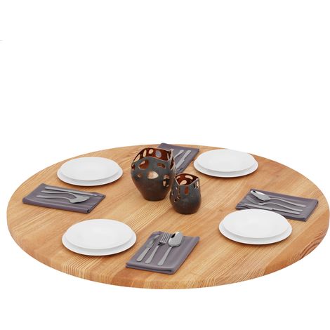 LAMO Manufaktur Tischplatte rund 100 cm aus Naturholz  Holzplatte für Esstisch, Küchentisch, Bistrotisch  Stärke: 28 mm  Farbe: Dunkel
