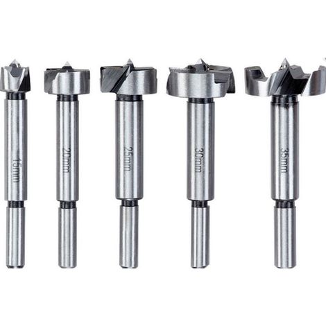 Kwb set 5 punte forstner varie misure 15, 20, 25, 30 e 35 mm per legno in acciaio by Einhell
