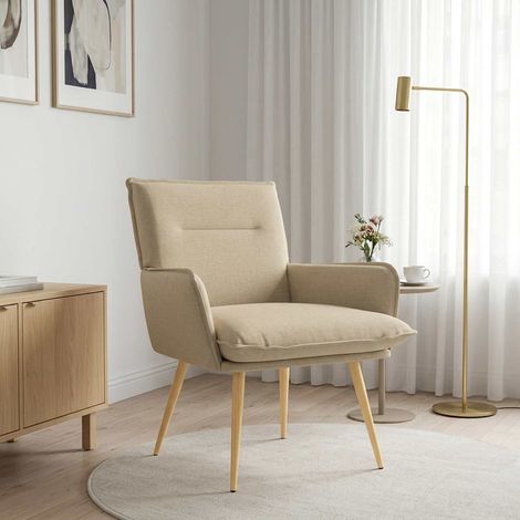vidaXL Poltrona Crema Tessuto (1/5)