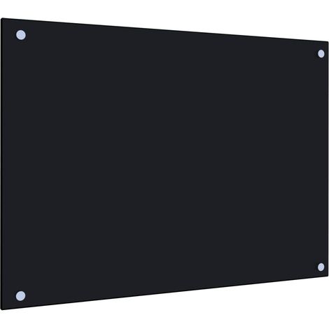 Vidaxl – Dosseret de cuisine noir 70x50 cm en verre trempé – Protection anti-éclaboussures – Résistant à la chaleur et aux rayures – Montage facile