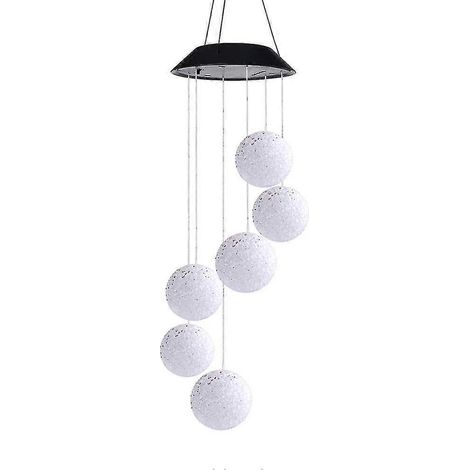 Boule lumineuse LED solaire, carillon éolien coloré pour usage extérieur (1/5)