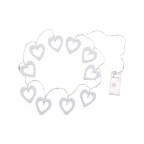 guirnalda de luces, 10 LED, corazón de madera, luz blanca cálida, para interior/exterior (Navidad) (1/5)