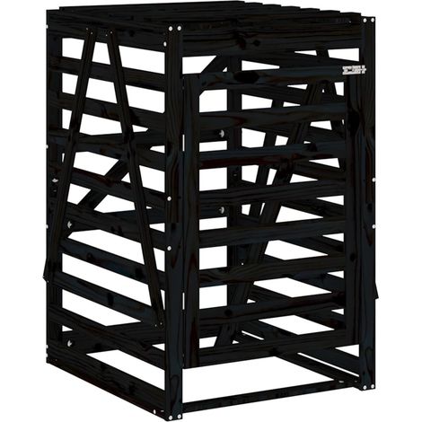 Maison Exclusive - Mülltonnenbox Schwarz 84x90x128,5 cm Massivhol
