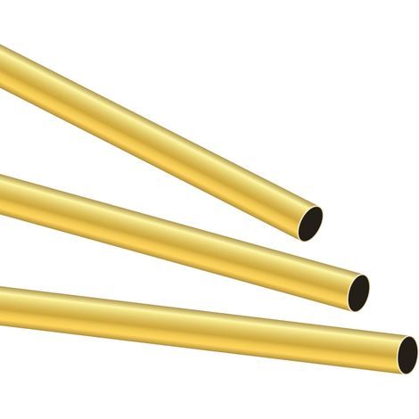 Lot de 3 Tubes en laiton ronds sans couture 8 mm diamètre 0,2 mm épaisseur 300 mm longueur pour bricolage (1/5)