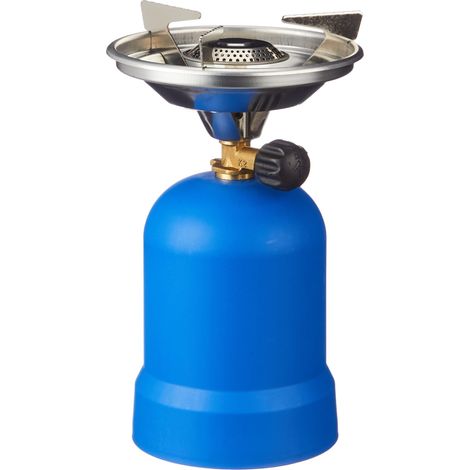 fornello a gas da campeggio "ke2009" 1 bruciatore con cartuccia da 190 gr (1/4)