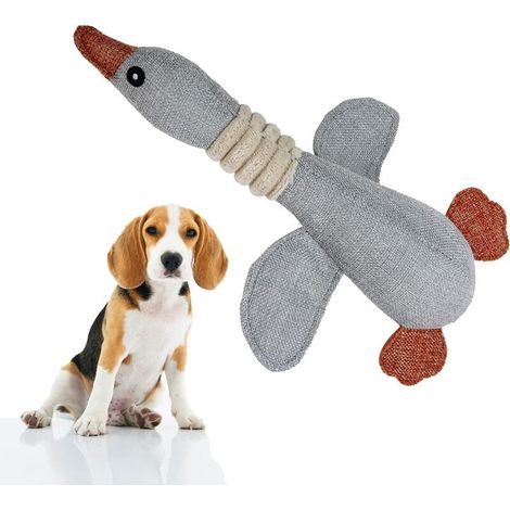 Jouets couineurs adaptés aux chiens de petite et moyenne taille, jouets en peluche douce pour chiens, jouets de nettoyage et d'entraînement des dents pour chiots (gris) (1/5)