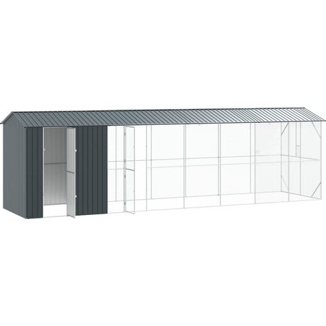 vidaXL Jaula para Aves Antracita 860 x 208 x 247 cm Acero Galvanizado (1/2)