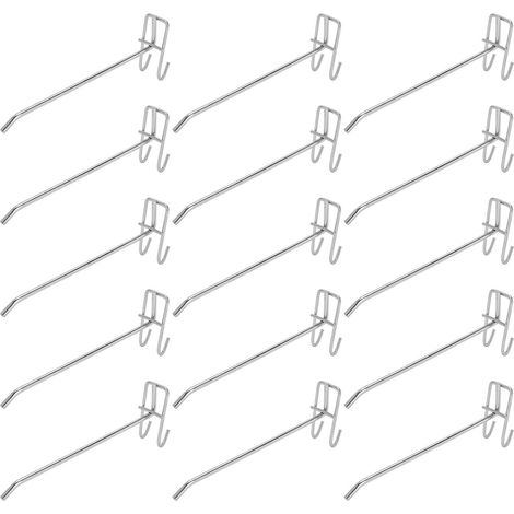 30 Pièces Crochets de Panneau Perforé, Crochet de Grille Étagère de Supermarché en Métal Support de Grille Crochet Affichage de Panneau Perforé pour Organisation Murale Dans Garage(20cm) (1/5)
