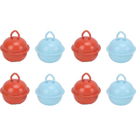 Clochettes de Noël 20 pièces 2,3 cm orange et bleu clair, métal durable, pour sapin, clés et table, décoration festive polyvalente (1/5)