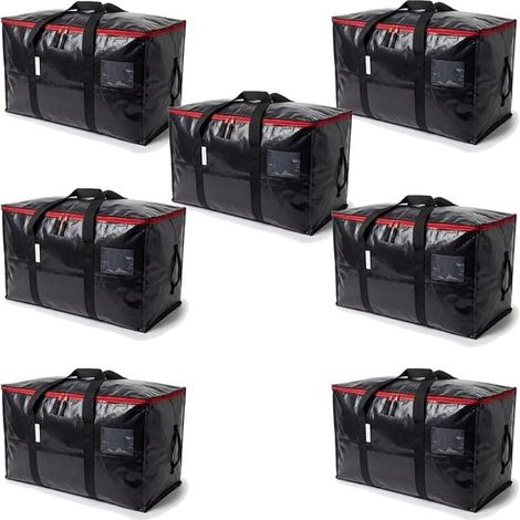 Sacs de Rangement et Déménagement XXL 94L Noir avec Poignées Fermeture Zippée (1/5)