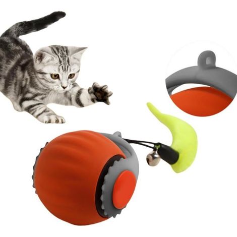 Jouets interactifs pour chats d'intérieur Jouets électriques pour chats avec corde de rotation automatique Chewie Rolling Ball (1/5)