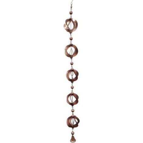Chaînes de pluie en métal de 108 cm, chaîne décorative pour eau de pluie avec clochettes pour jardin, extérieur et cour, recueille et dirige efficacement l'eau de pluie (1/4)