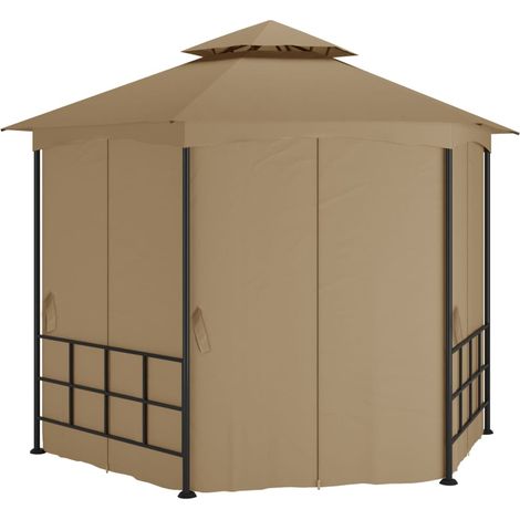 Pavillon mit Seitenwänden 3,1x2,7 m Taupe