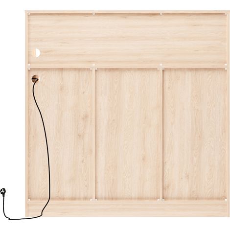 Buffet, meuble-bar de restaurant avec LED, prises, porte-verres, range-bouteilles, rangement multicouche, adapté à une utilisation au restaurant et dans la cuisine