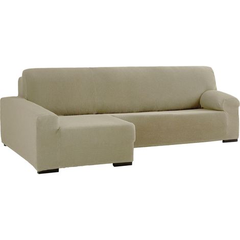 Housse de canapé d'angle bi-élastique pour accoudoir Long Gauche - Couleur Lin Adaptable à Tous Les modèles - Housse de canapé réglable en Mousse de Fixation