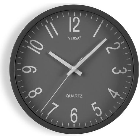 Horloge Murale silencieuse et décorative, pour Cuisine, Salon ou Salle à Manger – Facile à Lire, Dimensions (H x L x L) 20 x 4,3 x 20 cm, polypropylène, Gris (1/5)