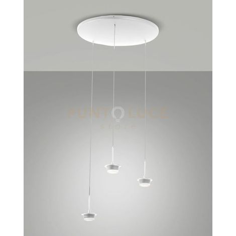 3804-47-102 MONTATURA BIANCA COMPLETA TONDA A LED CCT 2700K - 3000K - 4000K- - 21W - 2550 lm 3 LUCI DIMMERABILE