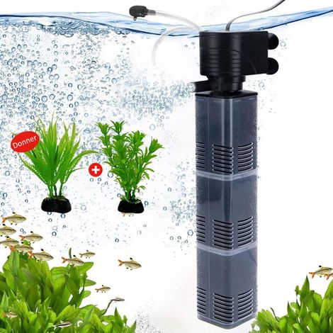 3 en 1 Pompe Aquarium, 40W 2800L-H Silencieuse Filtre Intérieur Aquarium Applicable à Filtre Aquarium Oxygénation, circulation (1/4)