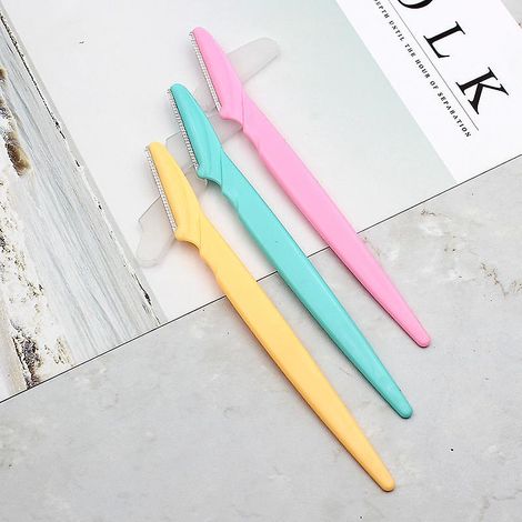 ensemble De 3 Rasoirs Sourcils, Tondeuse Sourcils, Tondeuse Poils Du Visage Avec Protection Contre Les Coupures Pour Femmes Et Hommes (3 Couleu (1/5)