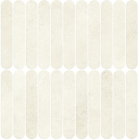Mosaïque effet Béton Blanc Sable 18,8x3,2 cm Lungo 37,8x37x0,9 cm Mat Stavira - Mur intérieur (vendu par carton de 0,83916 m²) - RO'MA CARRELAGE