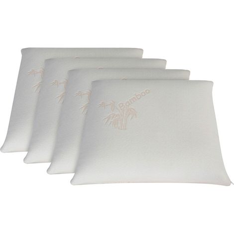 Lot de 4 oreillers à mémoire de forme BIO Blanc 60x60 cm (1/5)