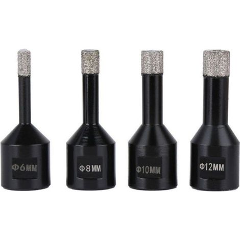 6-12mm M14 fil sec vide diamant forage carreaux de céramique for granit marbre forets(6-8-10-12 (4PCS)) (1/5)
