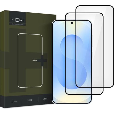 Protector de pantalla de vidrio templado hofi glass PRO+ (paquete de 2) para Galaxy S25 negro (1/4)