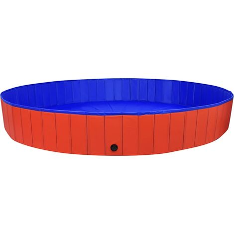 Piscine pliable pour chiens pataugeoire rafraîchissante en PVC antidérapante Rouge 300 x 40 cm (1/5)
