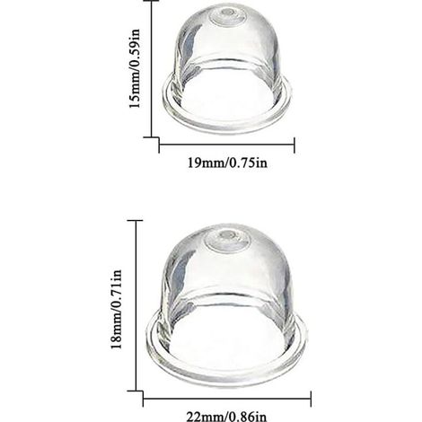 12 Pièces Pompe D’amorçage Pour Carburateur 19 mm Et 22 mm Compatible Débroussailleuse Tronçonneuse Souffleur Tondeuse